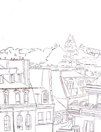 dessin montmartre crayonne