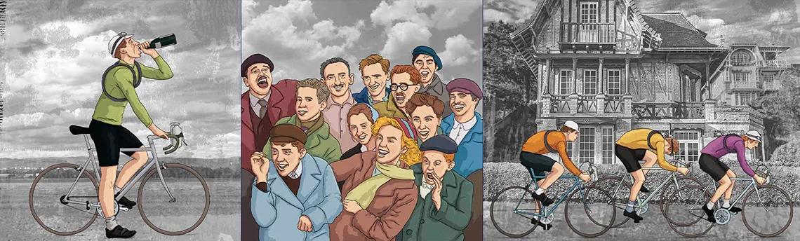 illustrations sur le tour de france 1924 et les cyclistes des Forçats de la Route