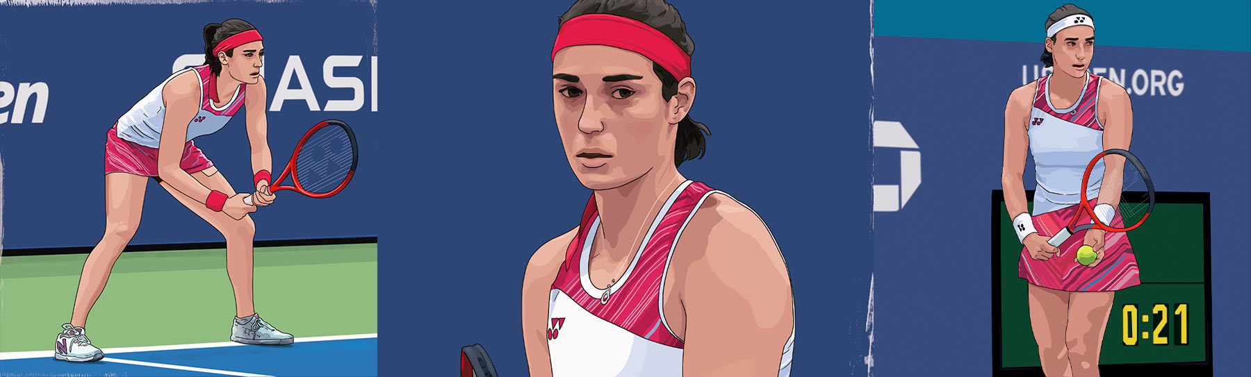 illustration tennis us open caroline garcia