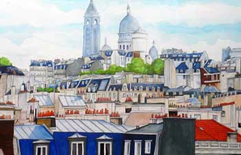 Dessin de la butte Montmartre