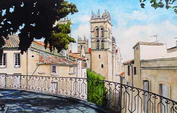 dessins à l'aquarelle de montpellier